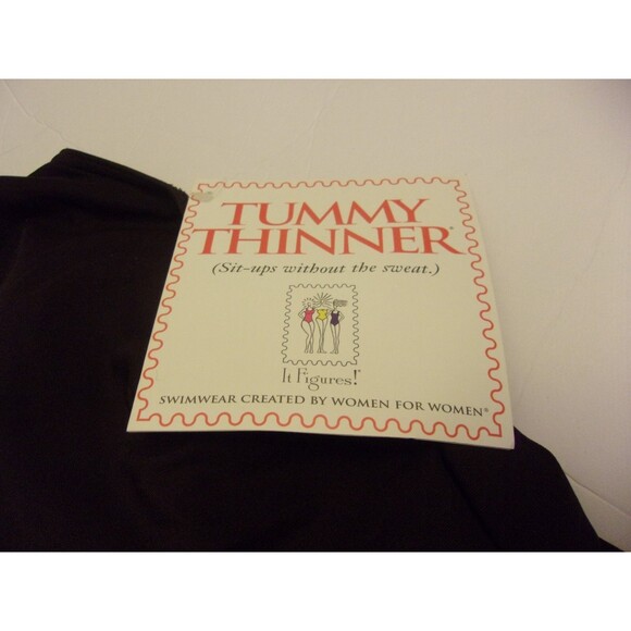 It Figures! One Piece Swimsuit Sz. 22W Chocolate Blue Tummy Thinner New NWT - Picture 6 of 8